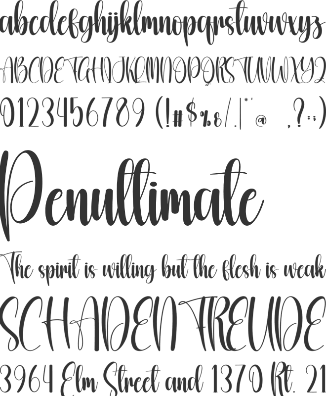 Clipart font preview