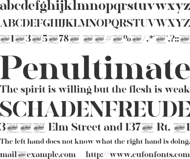 AVONE font preview
