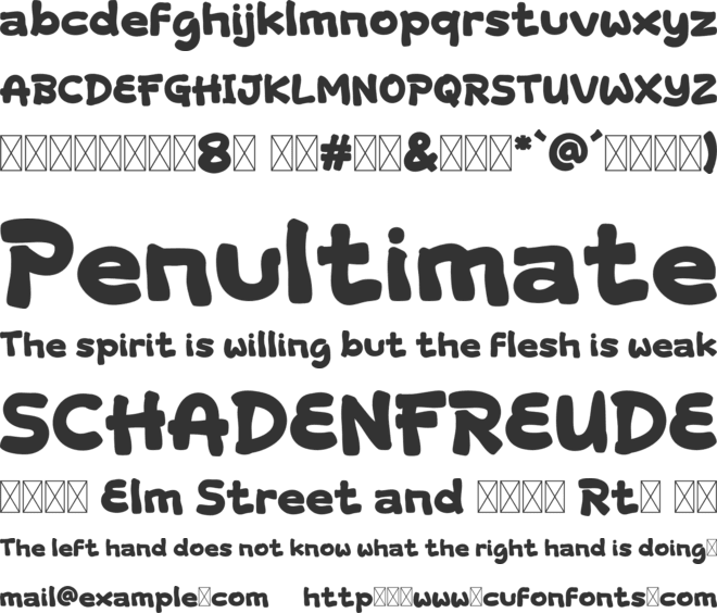 Choiys Cuke Trial font preview