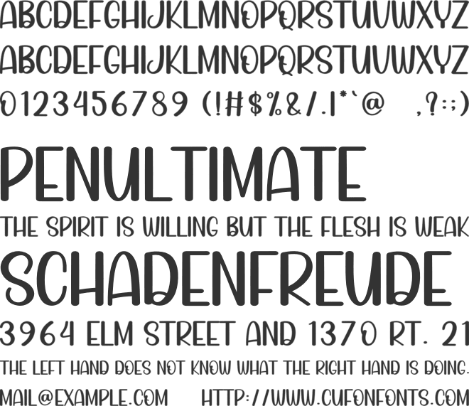 Simple Home font preview
