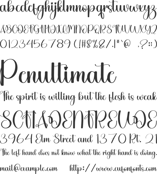 Outside Wedding font preview