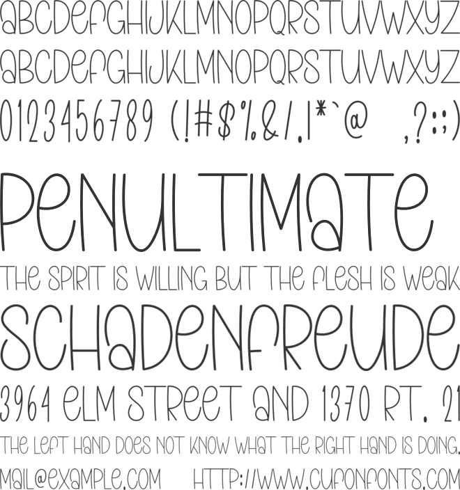 Handmade Colorful font preview
