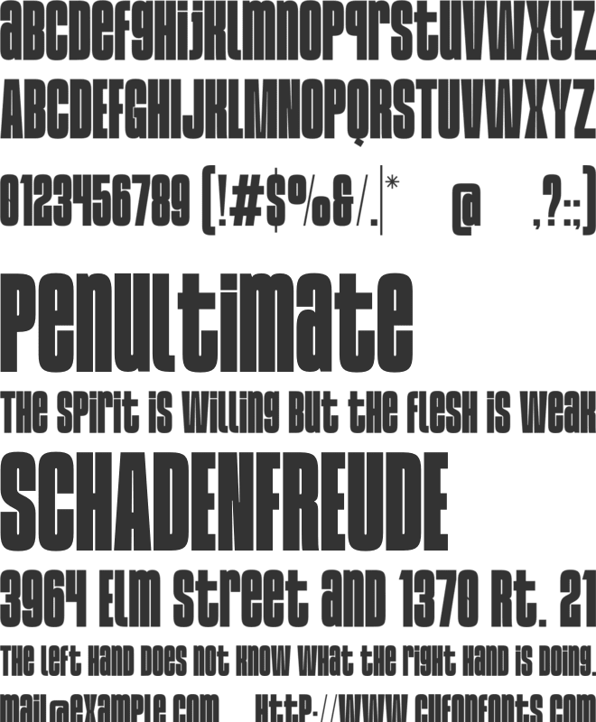 Valcore font preview