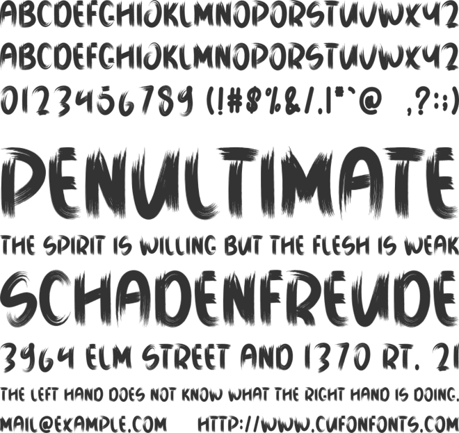 Simple Brush font preview
