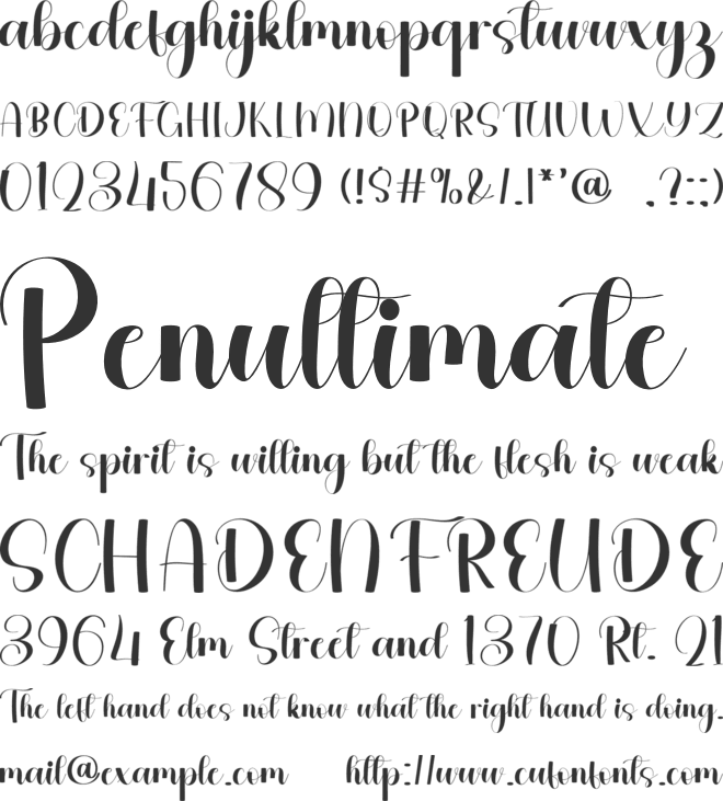 Writing Minimalist font preview