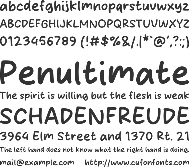 Project Note font preview