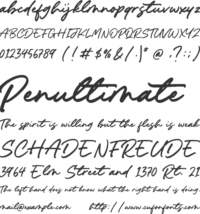 Silent Autograph font preview