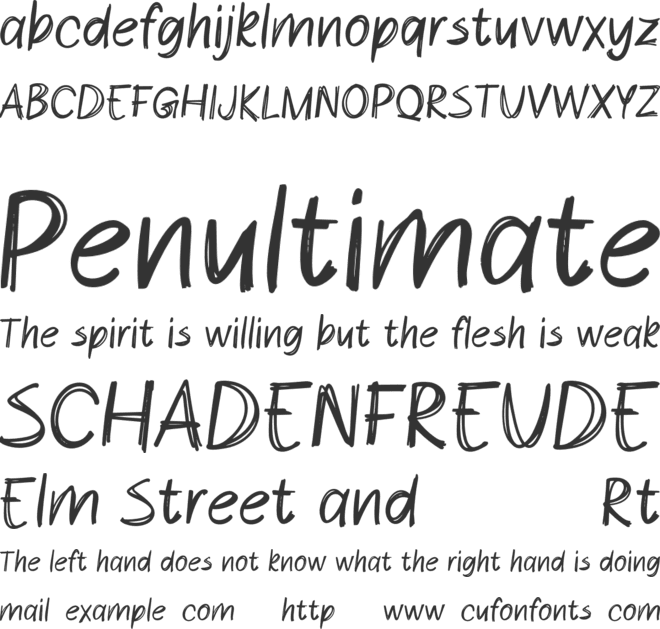 Simple Notes VP font preview