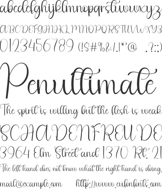 Student Handwriting font preview