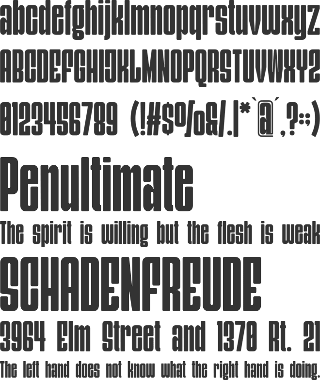 Higed font preview