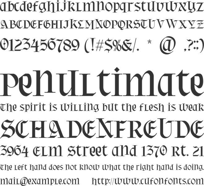 Maledicta font preview