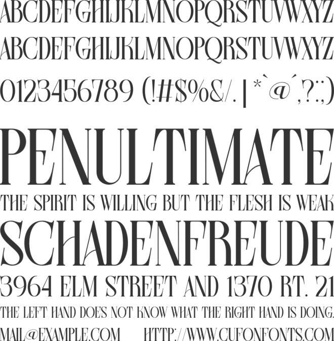 Farqey Denours font preview