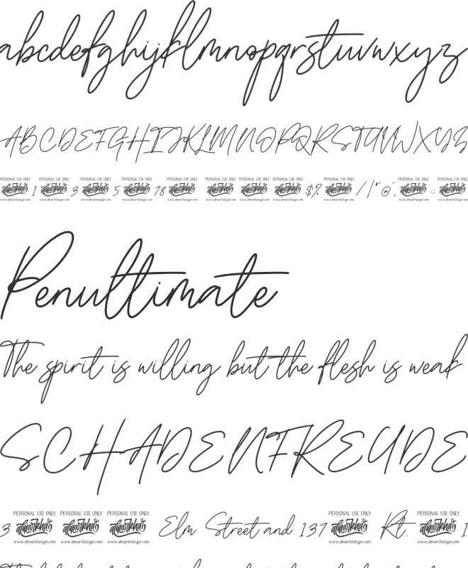 Handestonie font preview