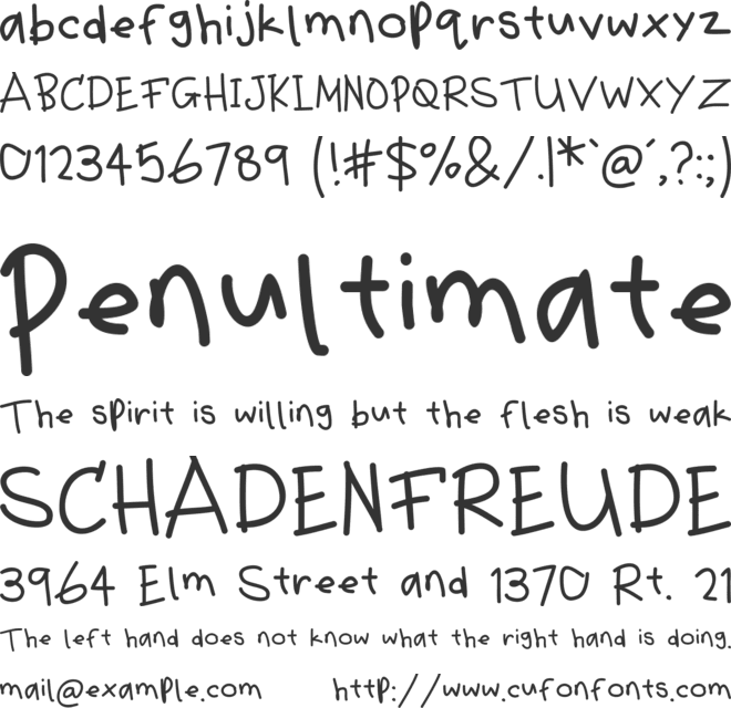 Leslie Crayon font preview
