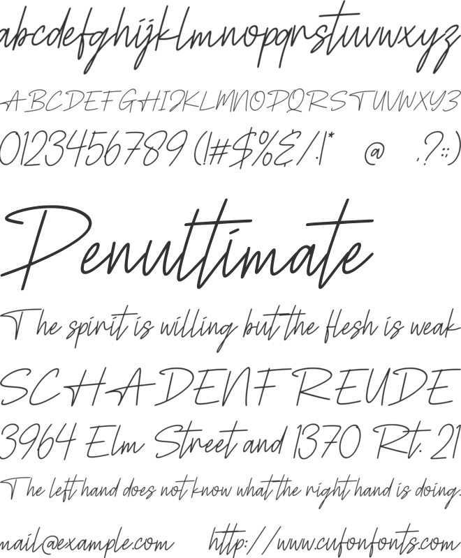 Sabrinea Signature font preview