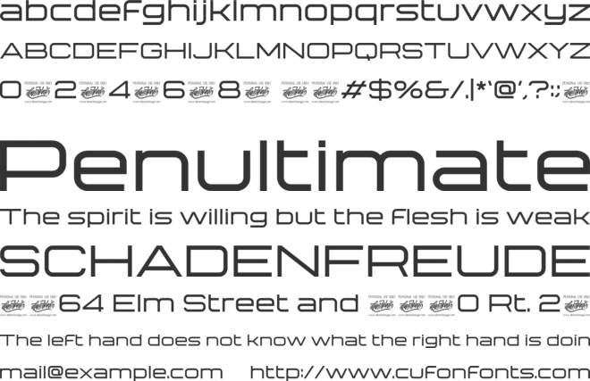 Technovier font preview