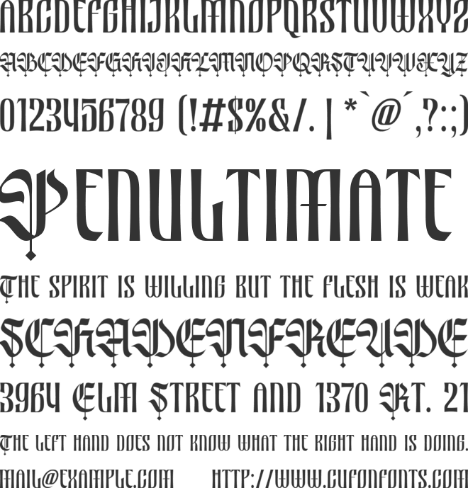 Nocthira font preview