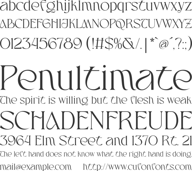 Aveltin font preview