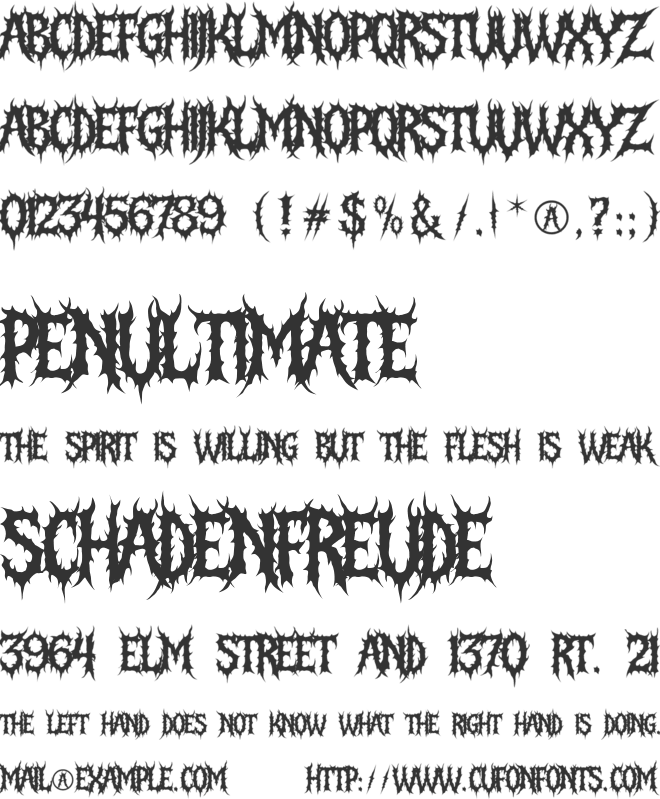 Mortem font preview