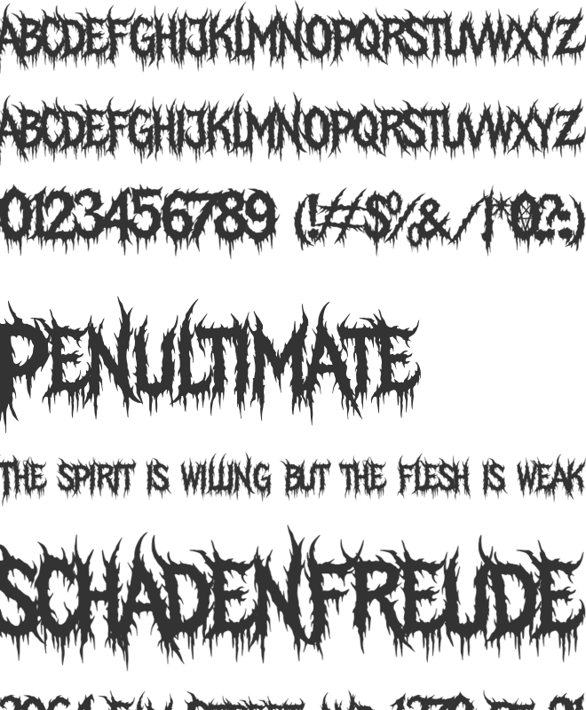 Savage font preview