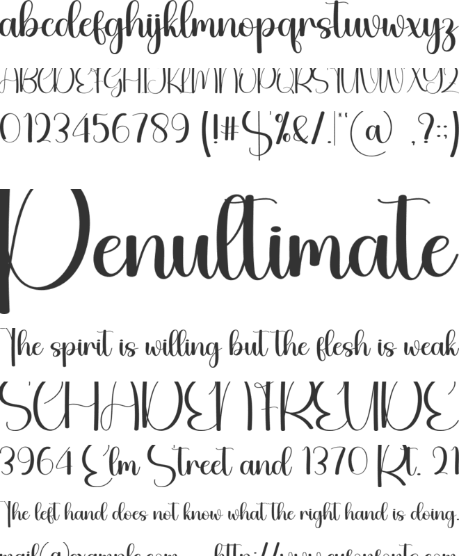 Justify font preview