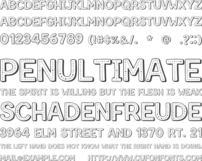 Stitchy Pop font preview