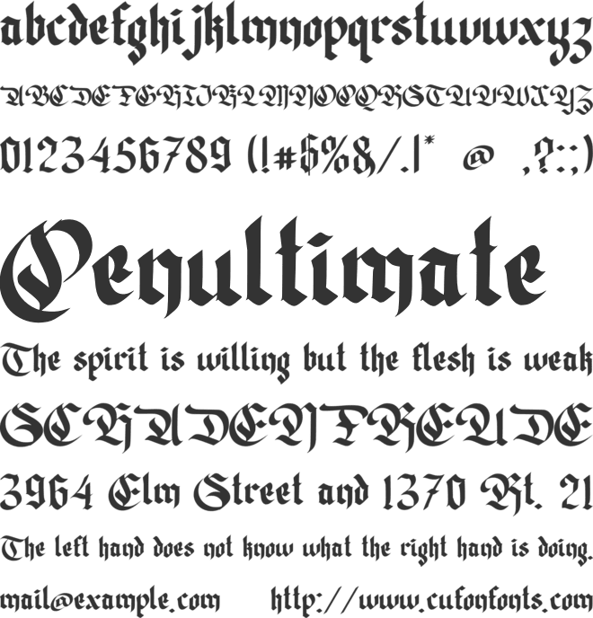 Brackvold font preview