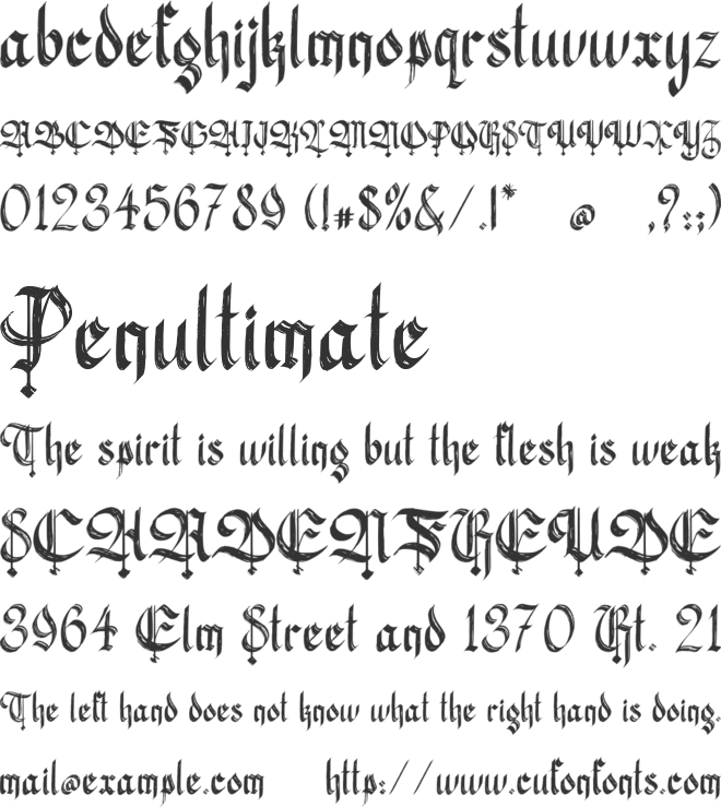 Hasfegia font preview