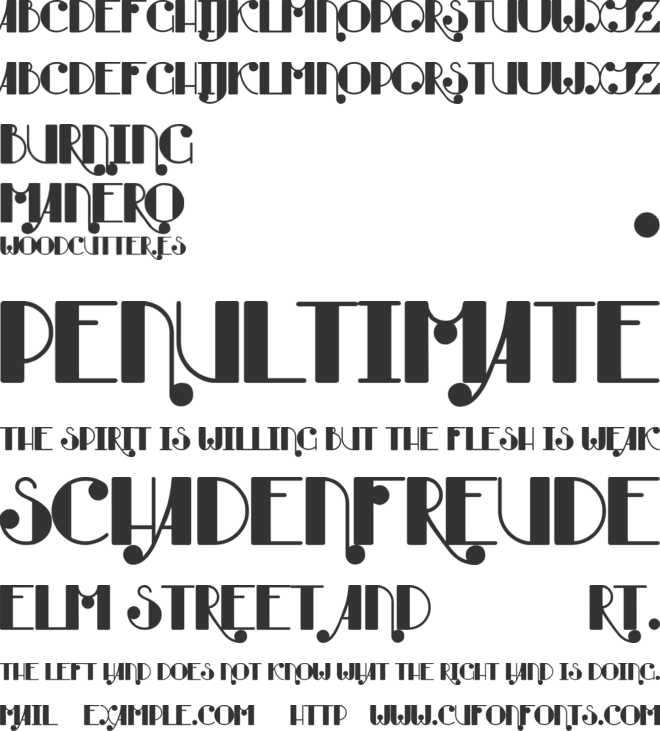Burning Manero font preview