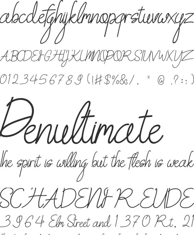 Sweet Petunia font preview