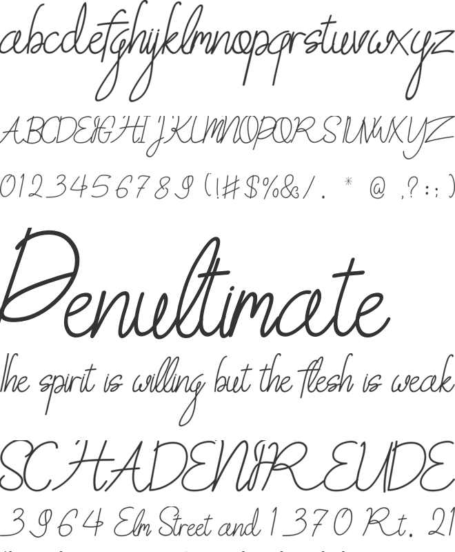 Sweet Petunia font preview
