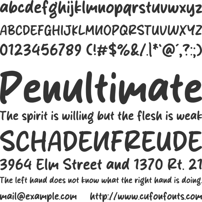 Young Kids font preview