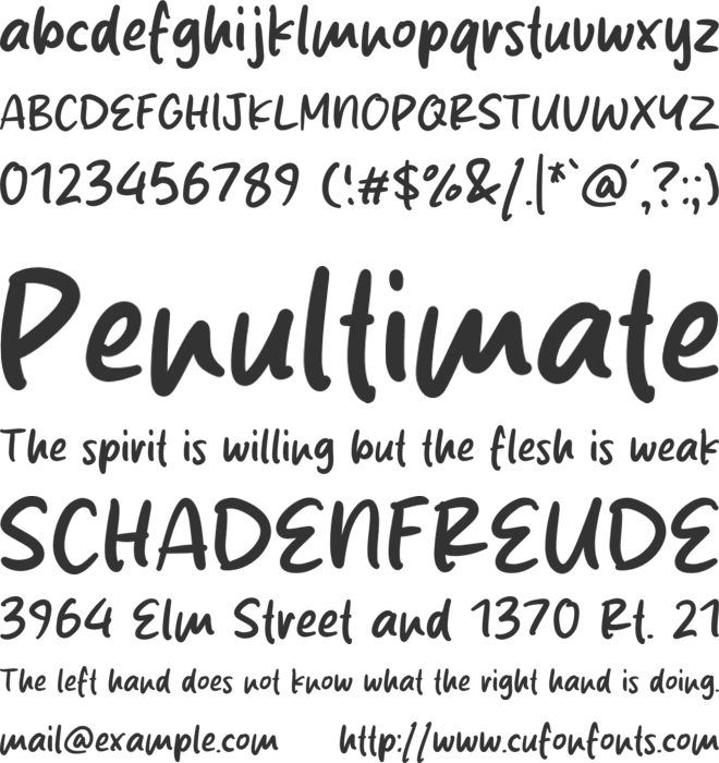 Rolling Cake font preview