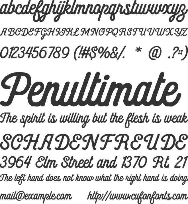 Hunter flora font preview