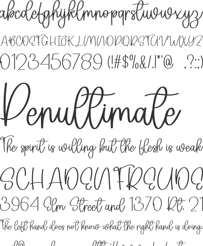 Handmade Wishes font preview