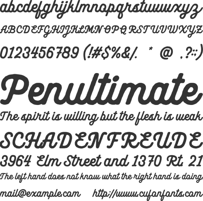 Vane Dream font preview