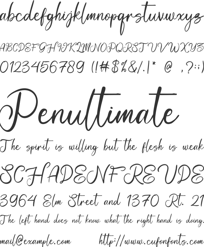 Mirella font preview