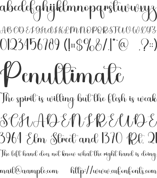 British Christmas font preview