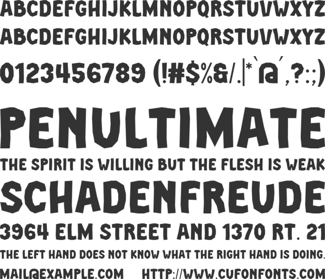 Wasted Comic font preview