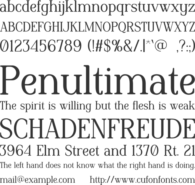 Veloria font preview