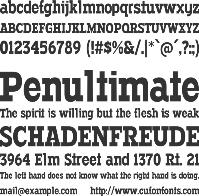 Schmopyright font preview