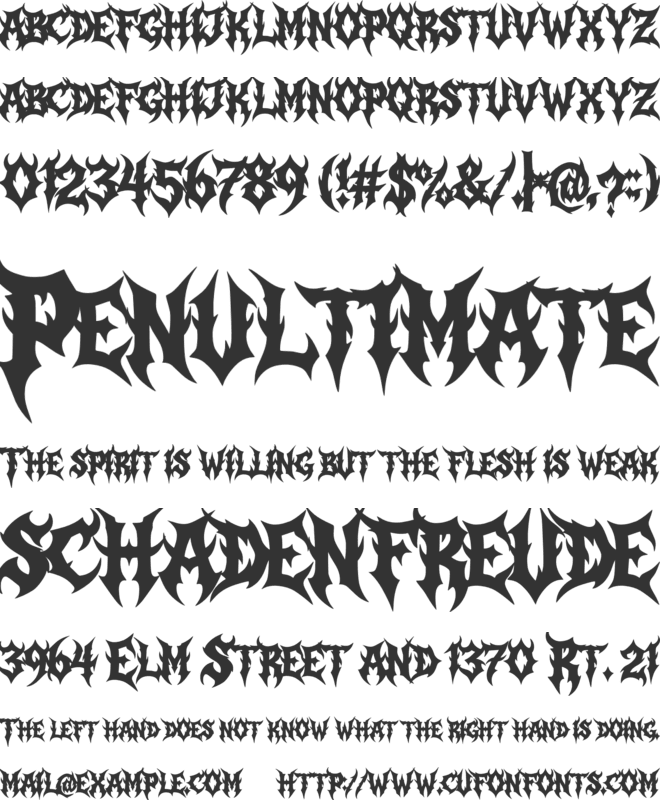 Zeus Borne font preview
