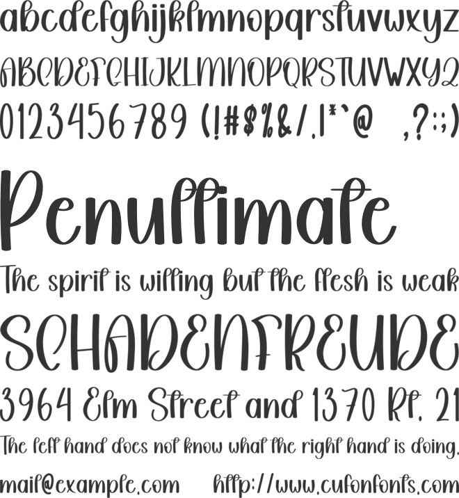 Angela Twinkle font preview