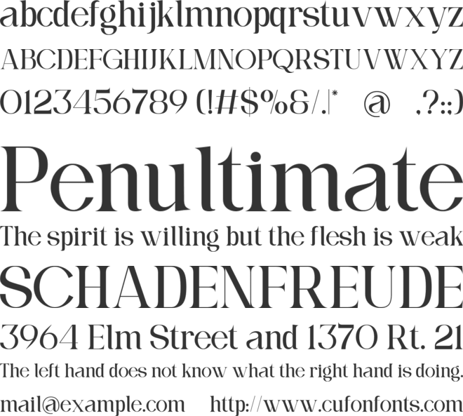 Mirella font preview
