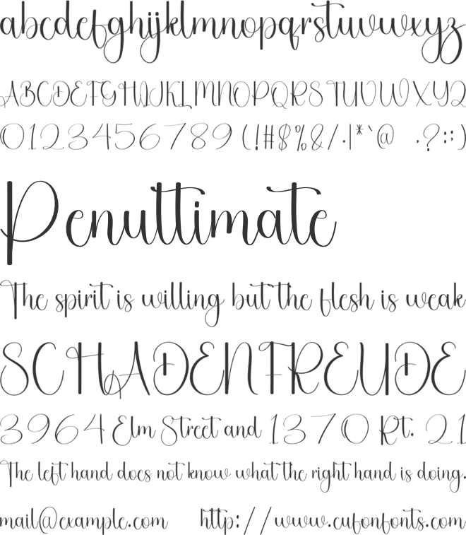 Angela Handwriting font preview