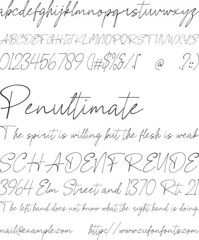Saline Signature font preview