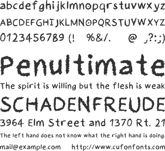 Shadowed Rdf font preview