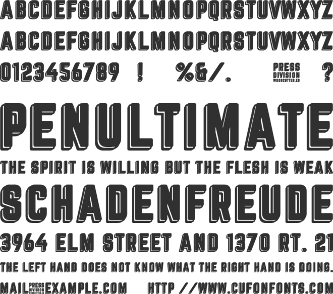 press division font preview