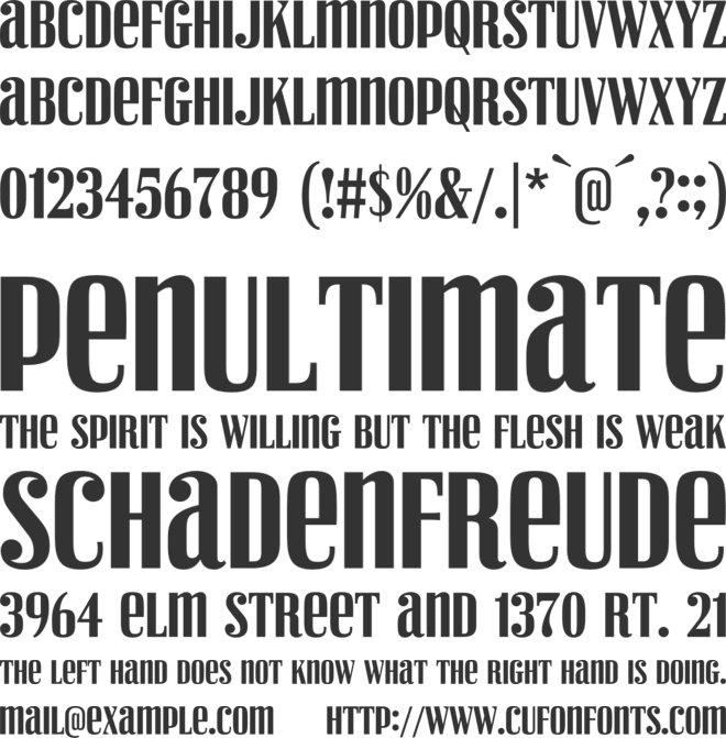 Steamspire font preview