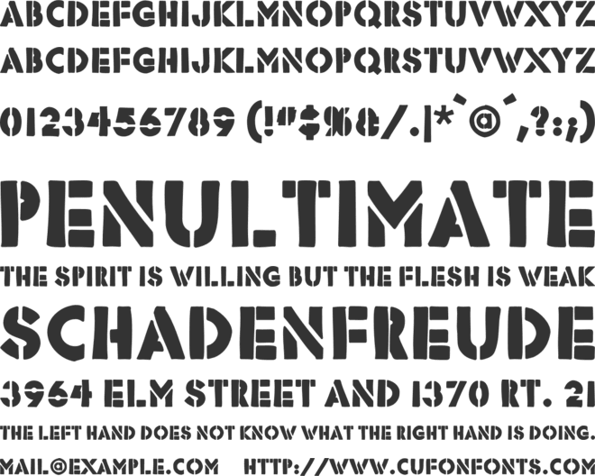 Stencil Force font preview